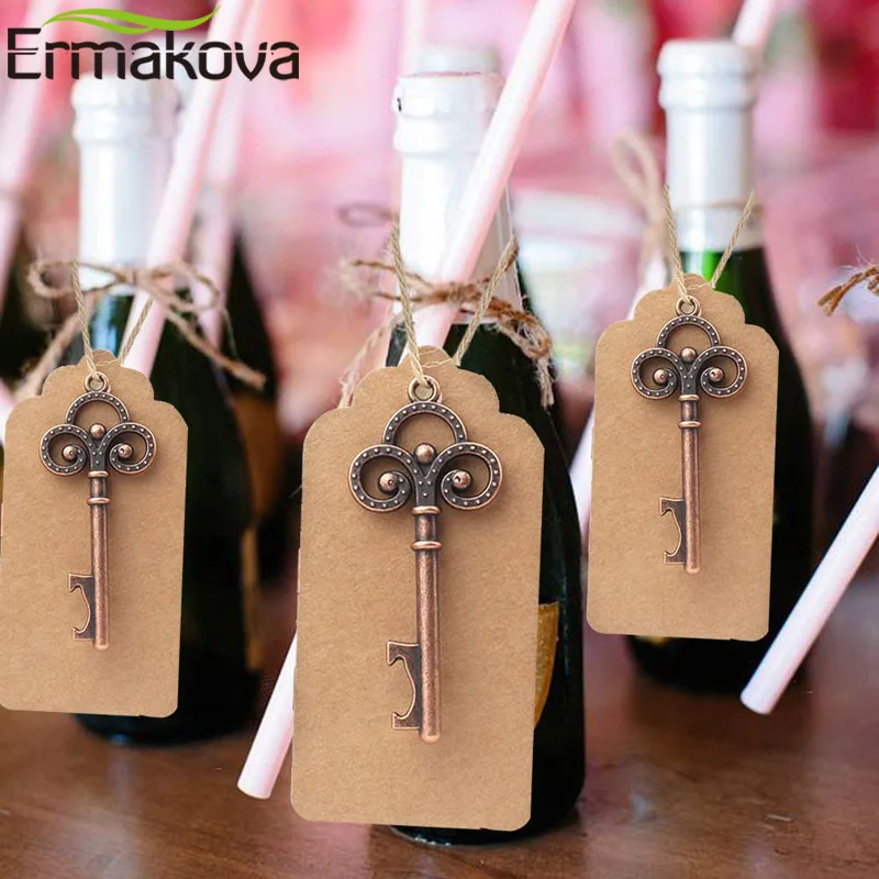 ERMAKOVA 50 шт./лот свадебные подарки винтажный скелет открывалка для ключей с
