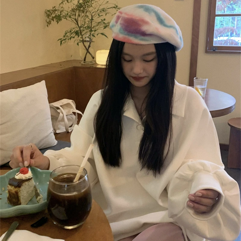 Женские повседневные однотонные свитера с длинным рукавом свободные женские