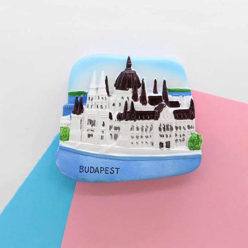 Магнит на холодильник Будапешт сувенир Венгрия синий морской резия стерео