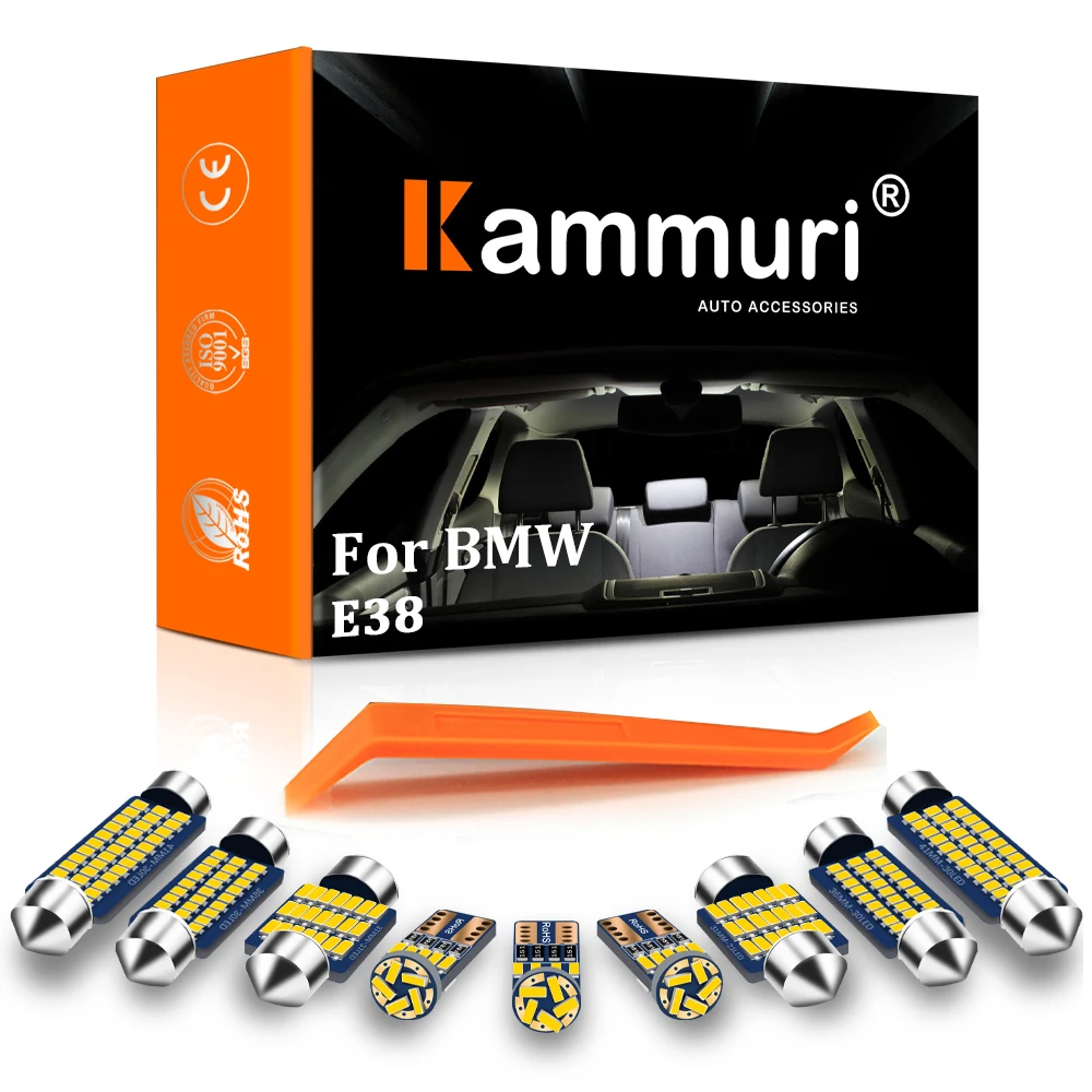 

KAMMURI 25Pcs Canbus Led Car Interior Light Kit For BMW 7 Series E38 Led Interior Door License Plate Lamp Kit (1994-2001)