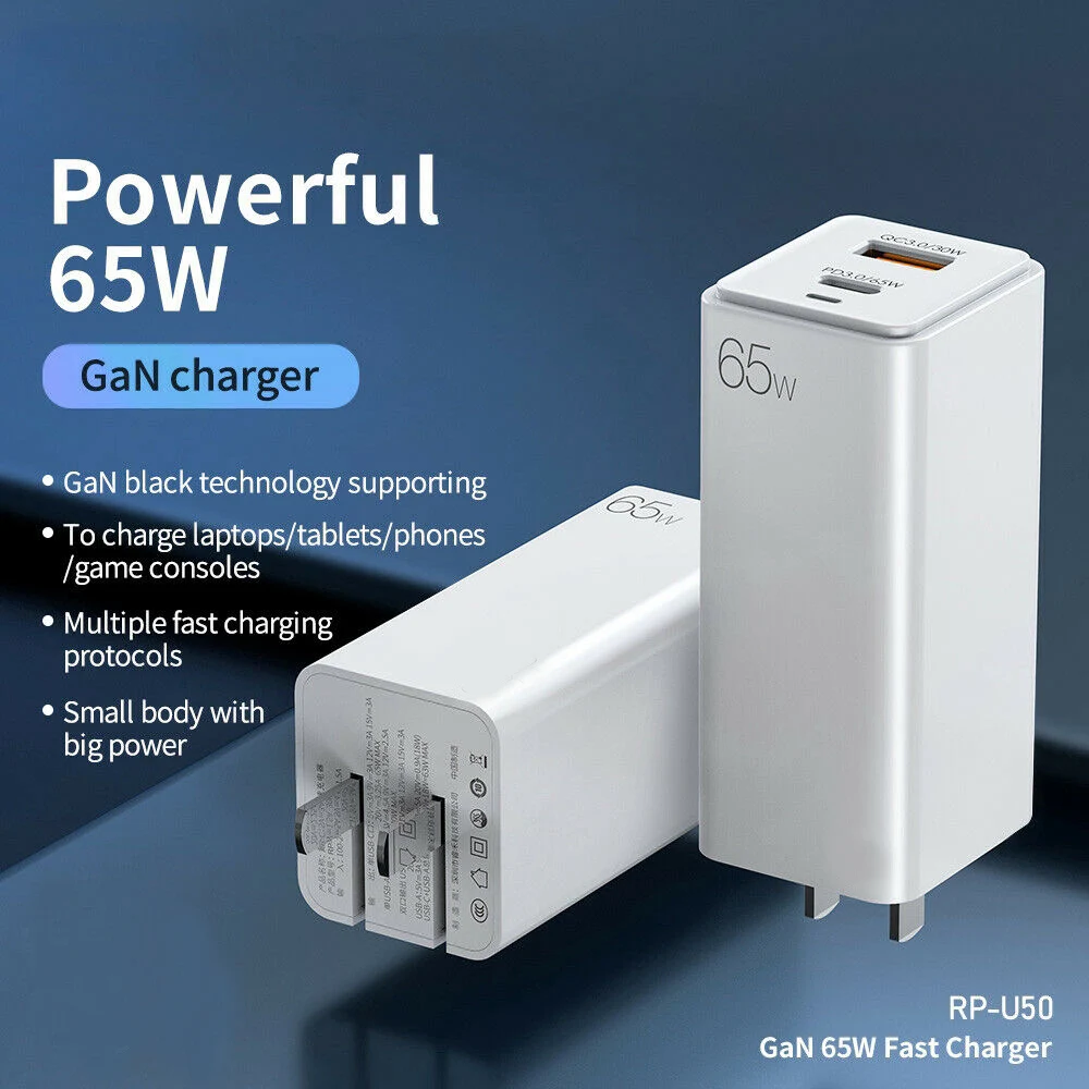 

65W GaN USB Fast Charger Portable Quick Charge 3.0 For iPhone 11 PD3.0 US Plug Support FCP AFC SCP QC 3.0 For Samsung S10 Xiaomi