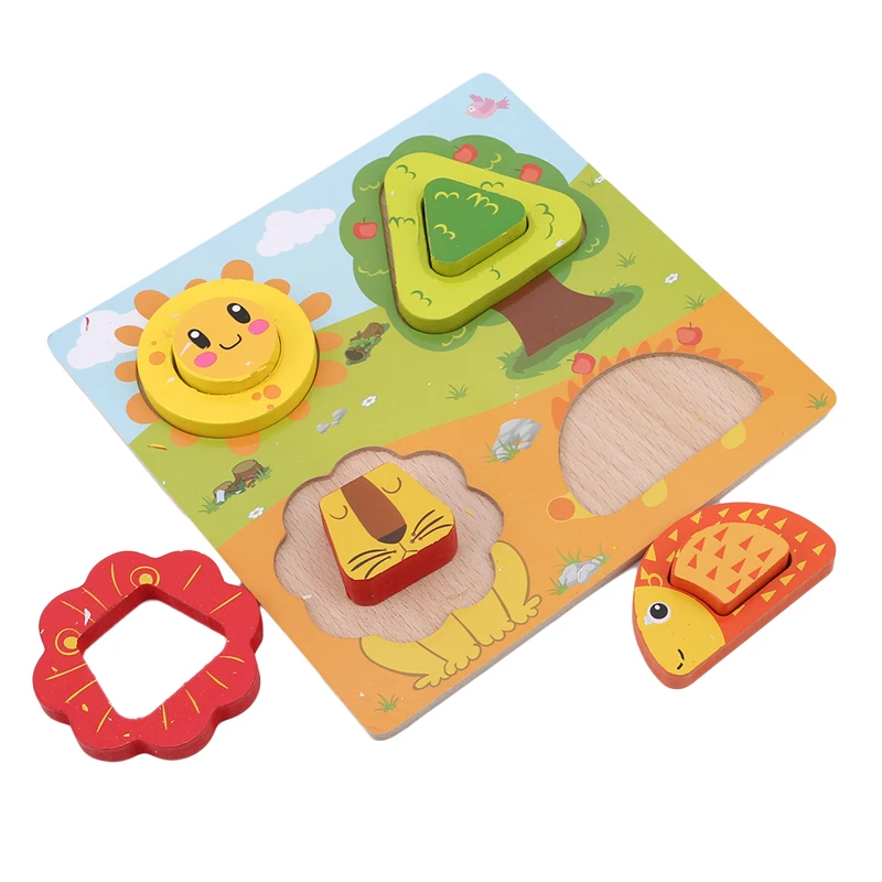 

Cartoon Animal Puzzles Wooden Puzzle Jigsaw Wooden Toys for Children Intelligence Kids Children Educational Toy
