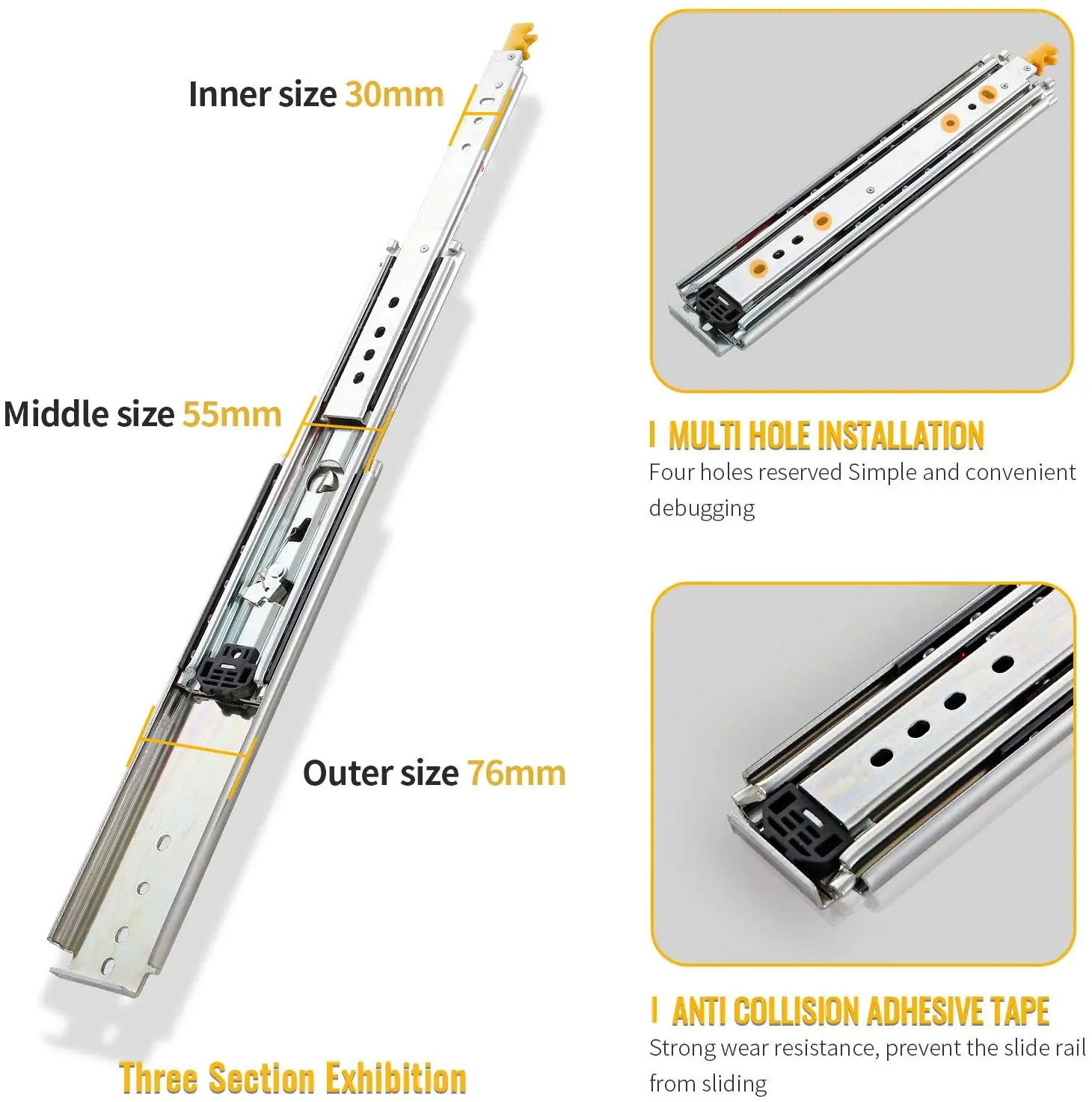 Фурнитура для раздвижной двери Gifsin сверхмощные выдвижные слайды ящиков полный