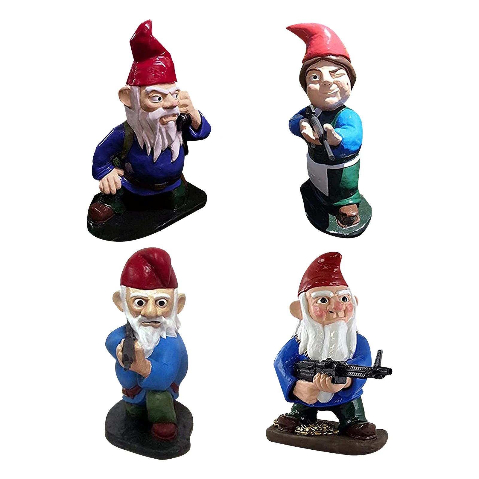 

Resin Gnomes Statue Garden Fighting Army Goblin Sculpture Decoration Rafts Elf Resin Ornaments Halloween Garden Decor
