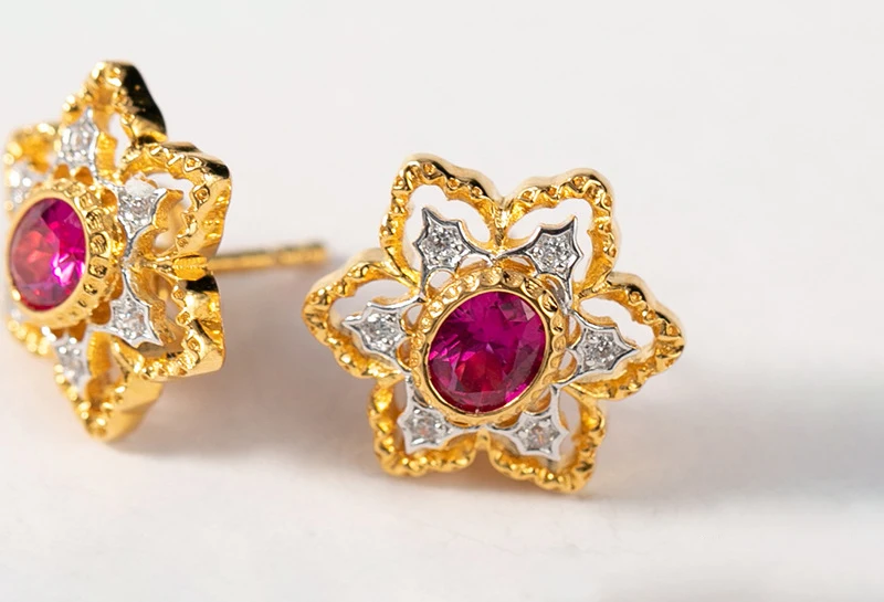Итальянские королевские золотые цветочные серьги-ушной манжет из циркона женские серьги из стерлингового серебра 925 пробы модные ювелирные изделия Ретро придворные серьги