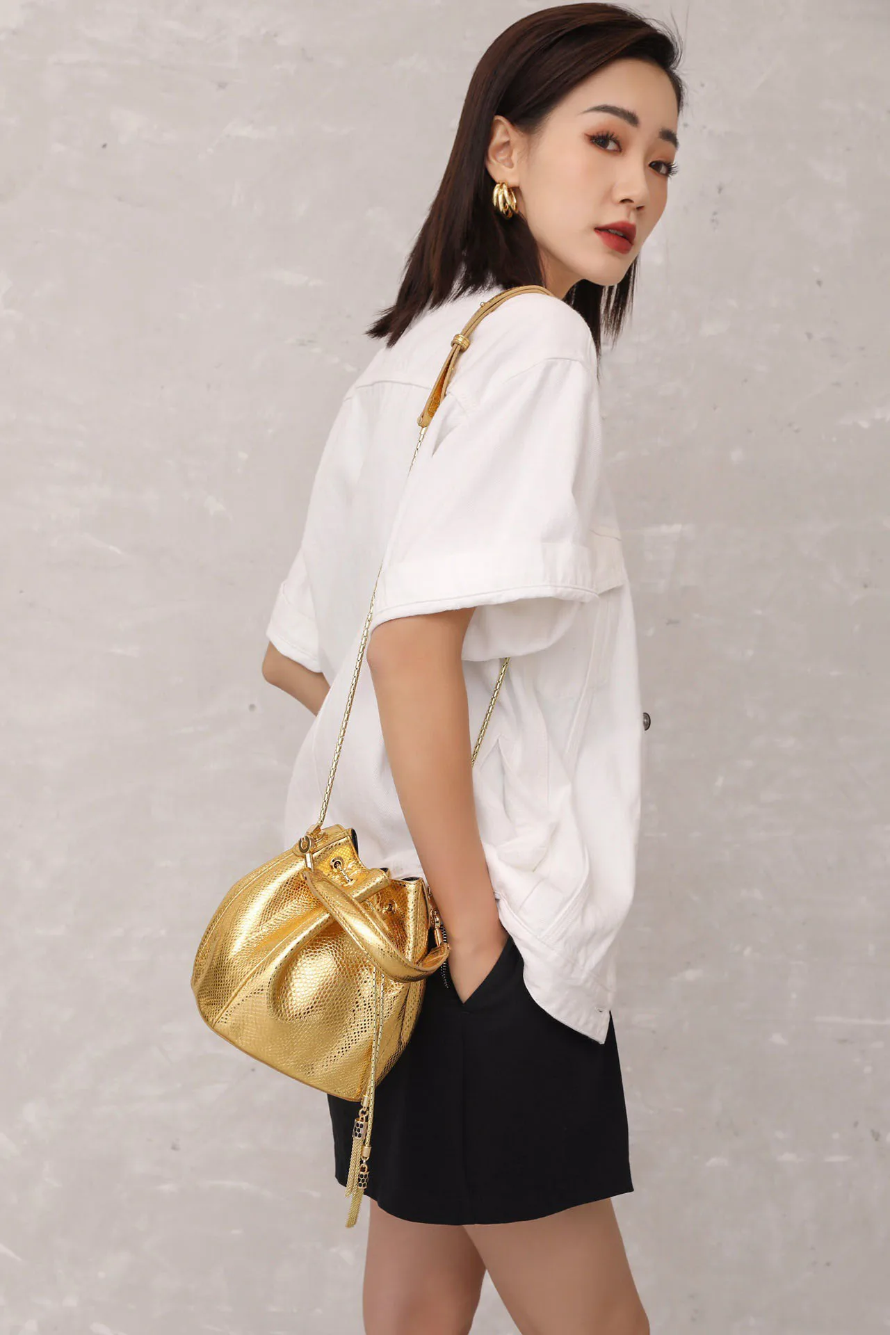 

Genuine Cow Leather Women Top Handbag One Shoulder And Crossbody Bag 2021 The New Style Fashion 5Color 19cm