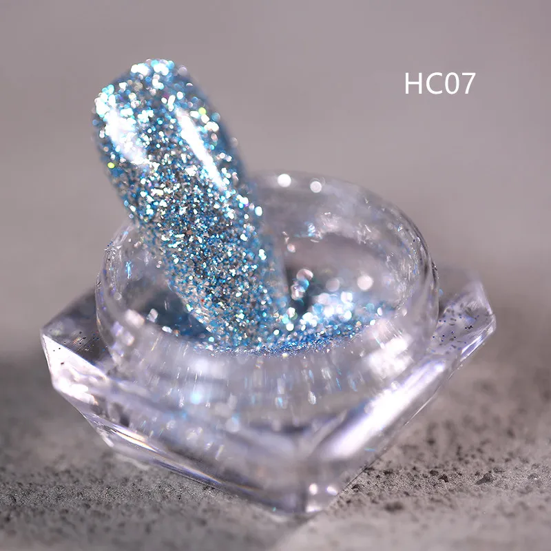 HC07 1 коробка блестящие Платиновые Блестки для ногтей Лазерная Фольга для маникюра смешанные Блестки для ногтей блестки пудра для ногтей Советы украшения - Цвет: HC07