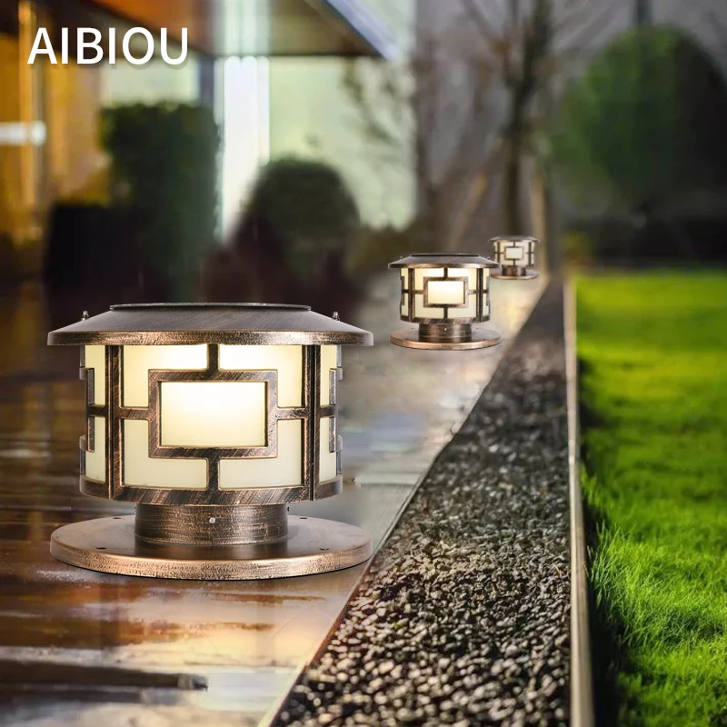 

Aibiou IP55 Водонепроницаемый светодиодный светильник на солнечной батарее, освещение в Европейском стиле, светодиодный светильник для дома, са...