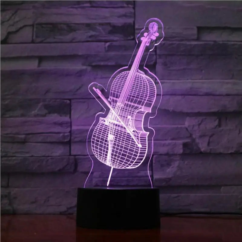 

Violin 3d Lamp Small Ornaments Gift Crafts Acrylic Night Lamp Birthday Gift Ambient Usb Table Usb Led Night Light