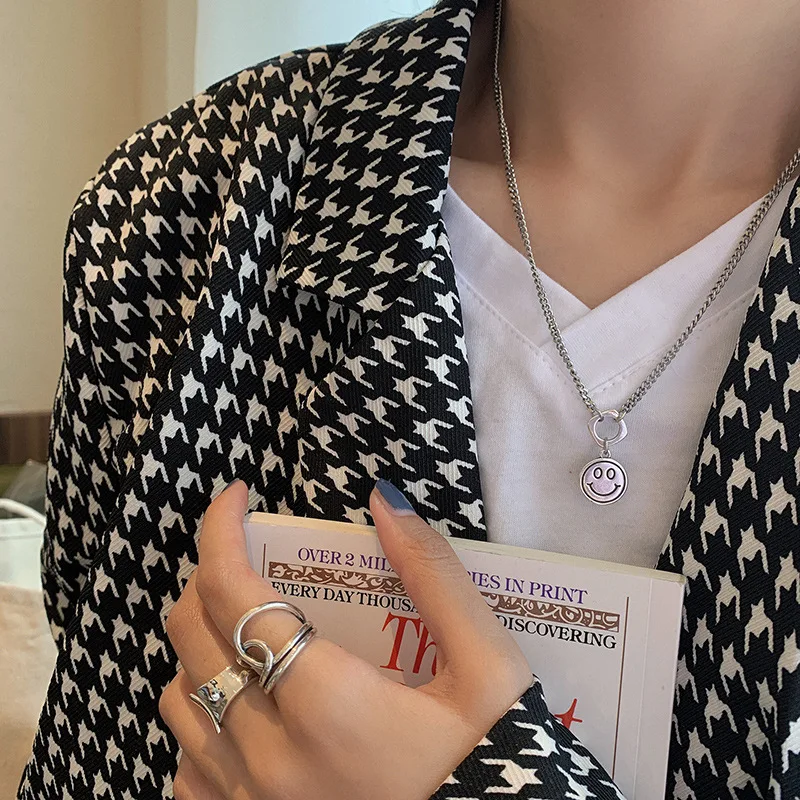 

XIYANIKE 925 Sterling Silver Cross Thick Line Rings Female Trend INS Adjustable Index Finger Ring Wide Irregular Retro Ring Gift