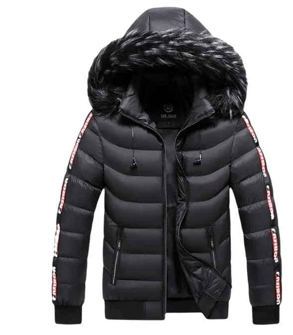 Youth Winter Parkas Men's Jacket Cotton Padded Jackets Men Fashion Warm Outerwear Coats Bomber Fur Collar Warm Coat