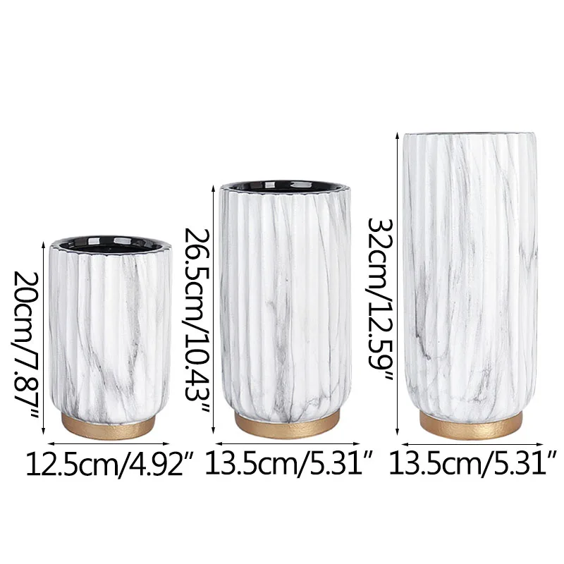 

Home Decors Ceramimc Vase Artware Vertical Stripes Floral Decoration Vases European Modern Ornament Flower Arrangement Crafts