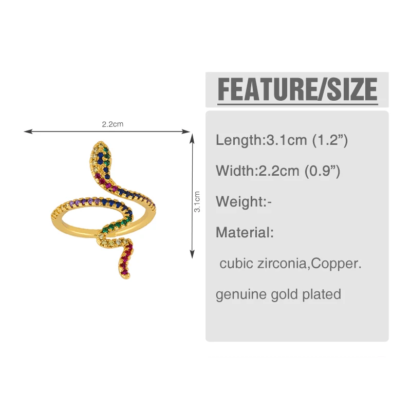 Женское золотое кольцо в стиле хип хоп с разноцветным цирконием|Обручальные