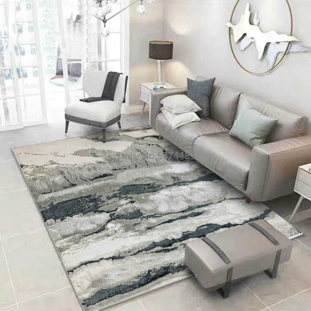 

200*300cm Modern New Chinese Style Abstract Ink Landscape Oil Painting Kitchen Living Room Bedroom Bedside Mat