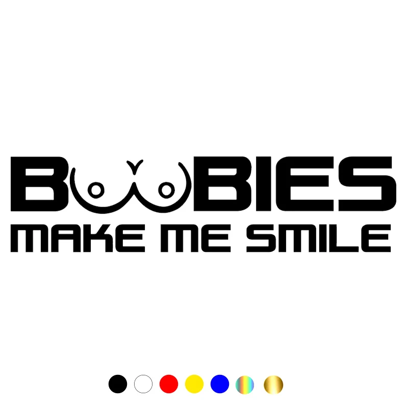 CS-1600#25*6см наклейки на авто Boobies make me smile отражающий водонепроницаемые машину