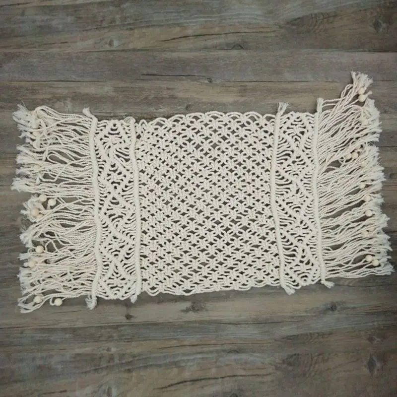 

Веревка из хлопка ручной работы, Тканое одеяло в богемном стиле, реквизит для фотосъемки новорожденных, 40x85 см