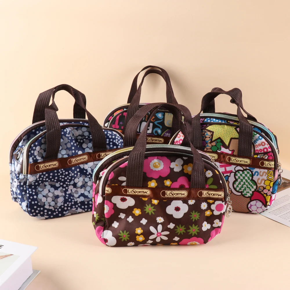 

1PC New Women Shoulder Bag Nylon Printed Multi Pocket Crossbody Shoulder Bag Ladies Universal Bags Waterproof Zippers Handbag
