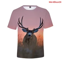 2021 new deer 3d print men t shirt summer casual t shirt fashion oversize short sleeve harajuku streetwear deer mens clothing