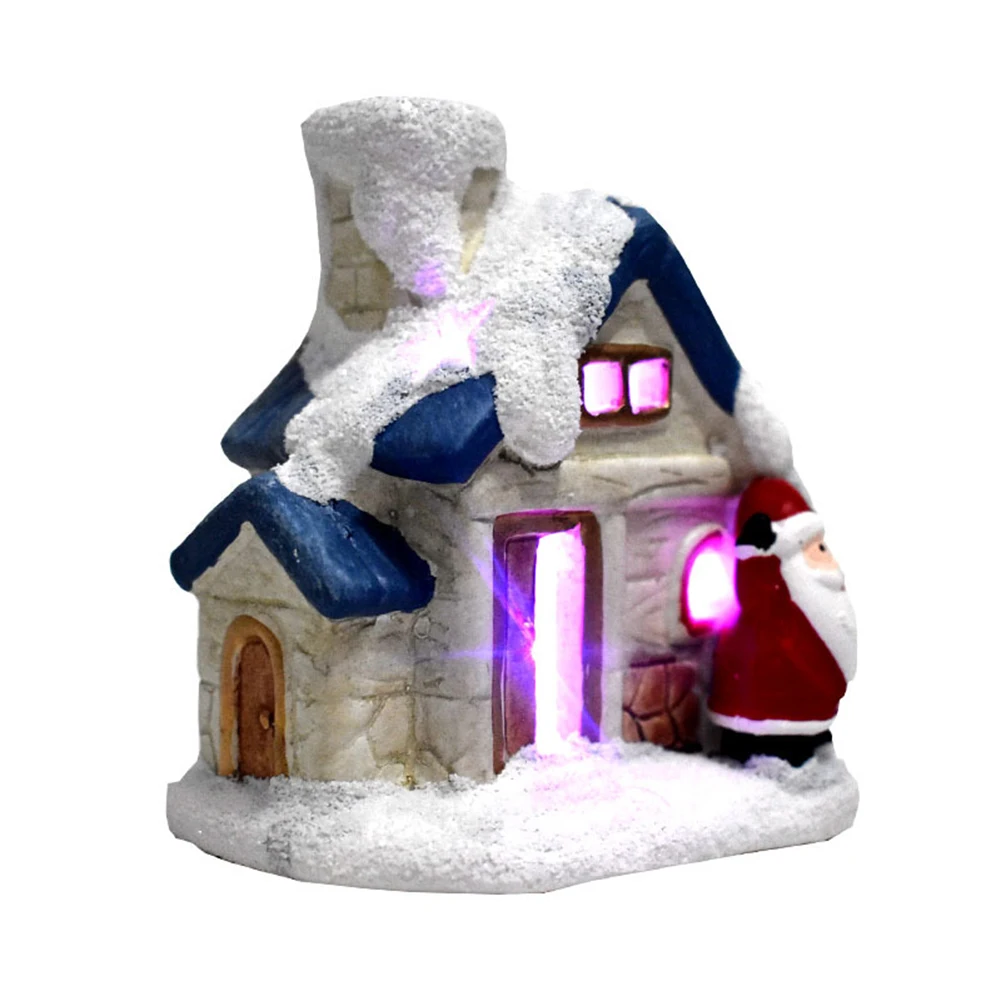 

2020 Creative Interesting Resin Christmas Tree Ornaments Glowing Little House Santa Doll Doll Children Christmas Gifts