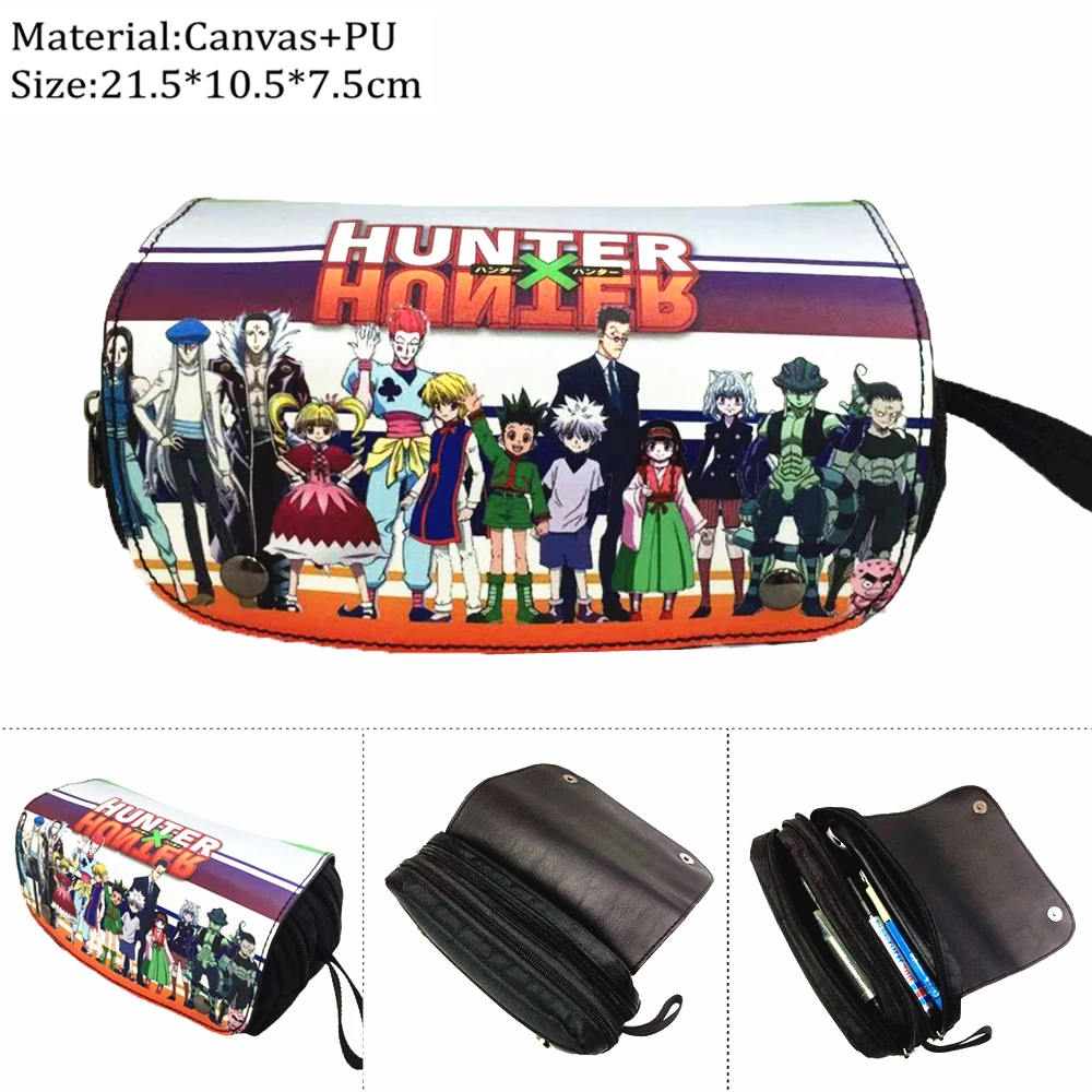 

Anime Hunter x Hunter Canvas Pencil Case Student Penbag Boy Girl Zip Cosmetic Bags Cartoon Multifunction Makeupbag Stationery
