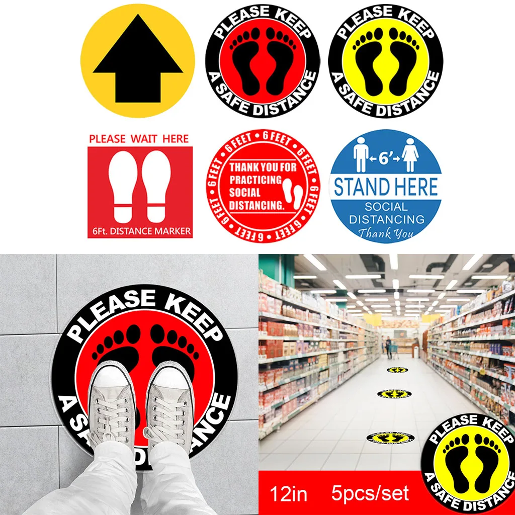 5 шт. наклейка на пол с дистанционным управлением уведомление о ногах и стрелках