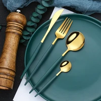 home tableware stainless steel cutlery complete fork spoons knives stainless steel cutlery set 4pcs dinnerware set dropshipping