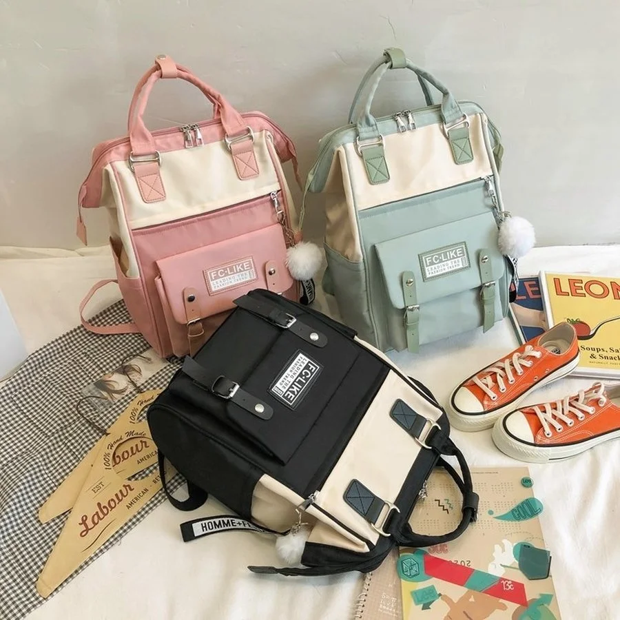

High school backpacks teenage girls cute ring travel designer bag female notebook bag return package shreds bagpack