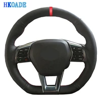 customize diy genuine leather car steering wheel cover for hyundai sonata 9 2015 2016 2017 2018 2019 3 spoke car interior
