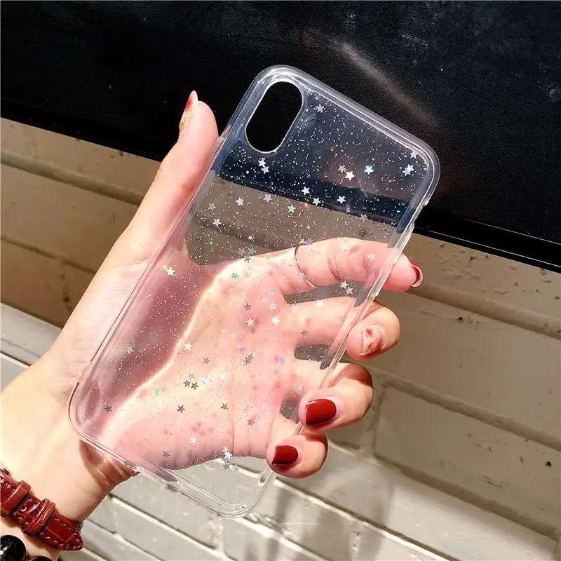 Яркий блестящий силиконовый чехол со звездами для Xiaomi Redmi Note 7 Pro Red mi 5 Plus 9 SE 8 lite 6