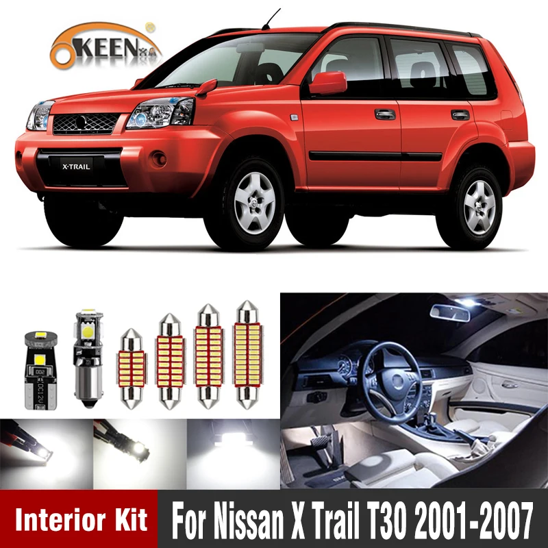 

9Pcs Error Free LED Car Interior Dome Map Roof light kit For Nissan X Trail T30 2001 2002 2003 2004 2005 2006 2007