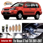 9 шт. безошибочный светодиодный купольный светильник для салона автомобиля, комплект для Nissan X Trail T30 2001 2002 2003 2004 2005 2006 2007