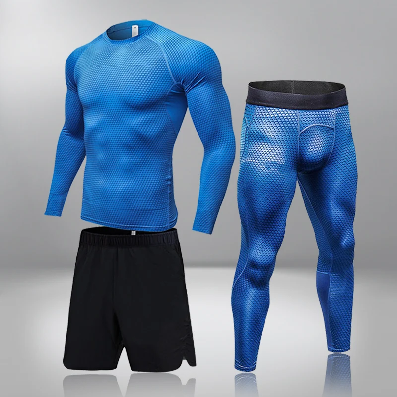 

Compression Sports Suit Basketball Pants Tights Gym FitnessJogging Quick-Drying Men’s Thermal Underwear Suit Running