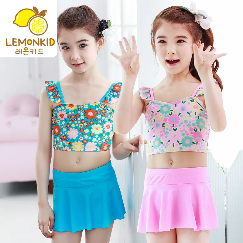 

Children's tube top girls lightweight quick-drying environmentally friendly and comfortable split swimsuit swimsuit