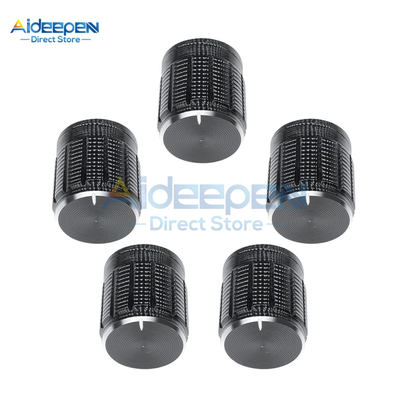 10 шт./лот 6 мм внахлест Вал Черный алюминиевый сплав Ручка потенциометра