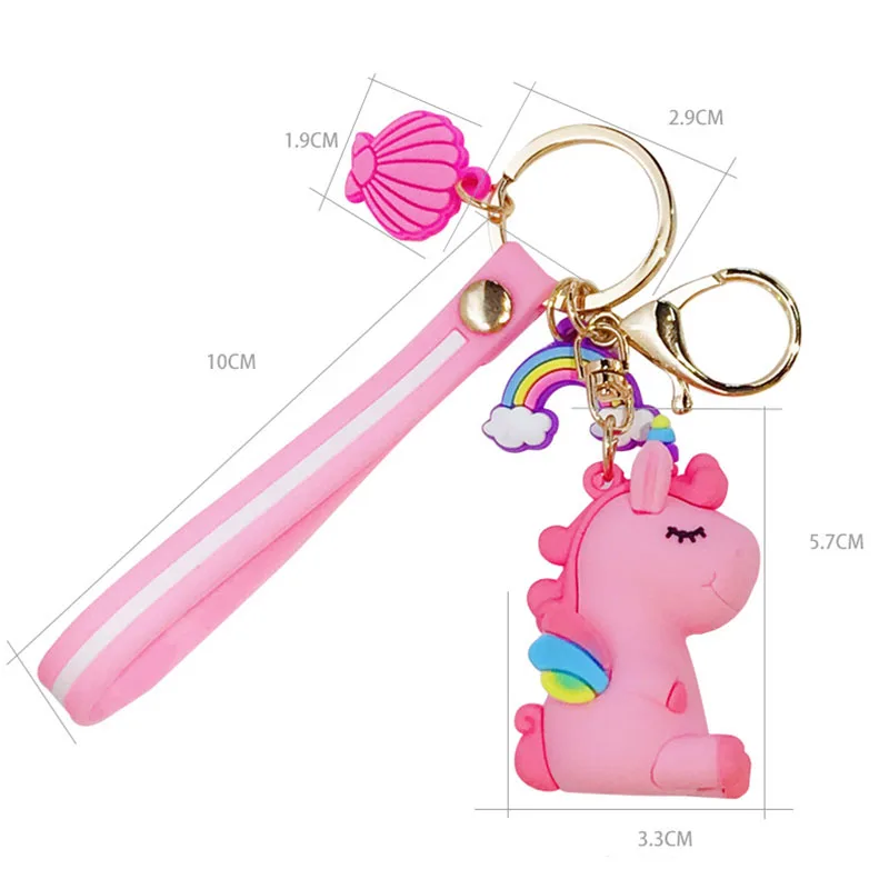 Мультфильм Единорог кукла брелок милый цвет Лошадь Радуга брелки для женщин