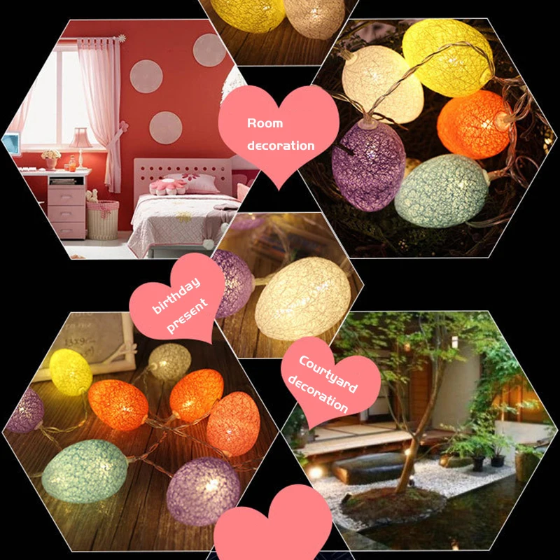 

10 LEDs Colorful Easter Egg Light String 1.8M Battery Operated Lighting Chains for Easter Wedding party Home Backyard Decoration