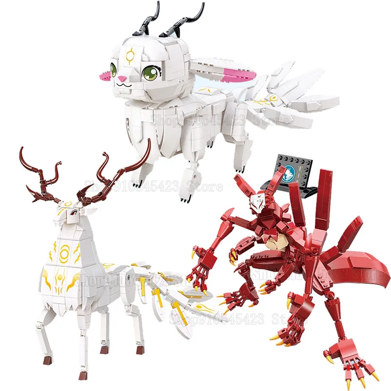 

Новинка 2021, создатель города, мини-конструктор в китайском стиле, с видом на улицу, китайские сказки, модель животного, единорога, игрушечные...