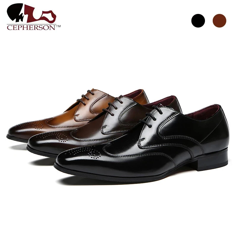 

Derby Wedding Dress Office Men black Shoes Japanese Style Genuine Leather Original Casual Business Designer Shoes