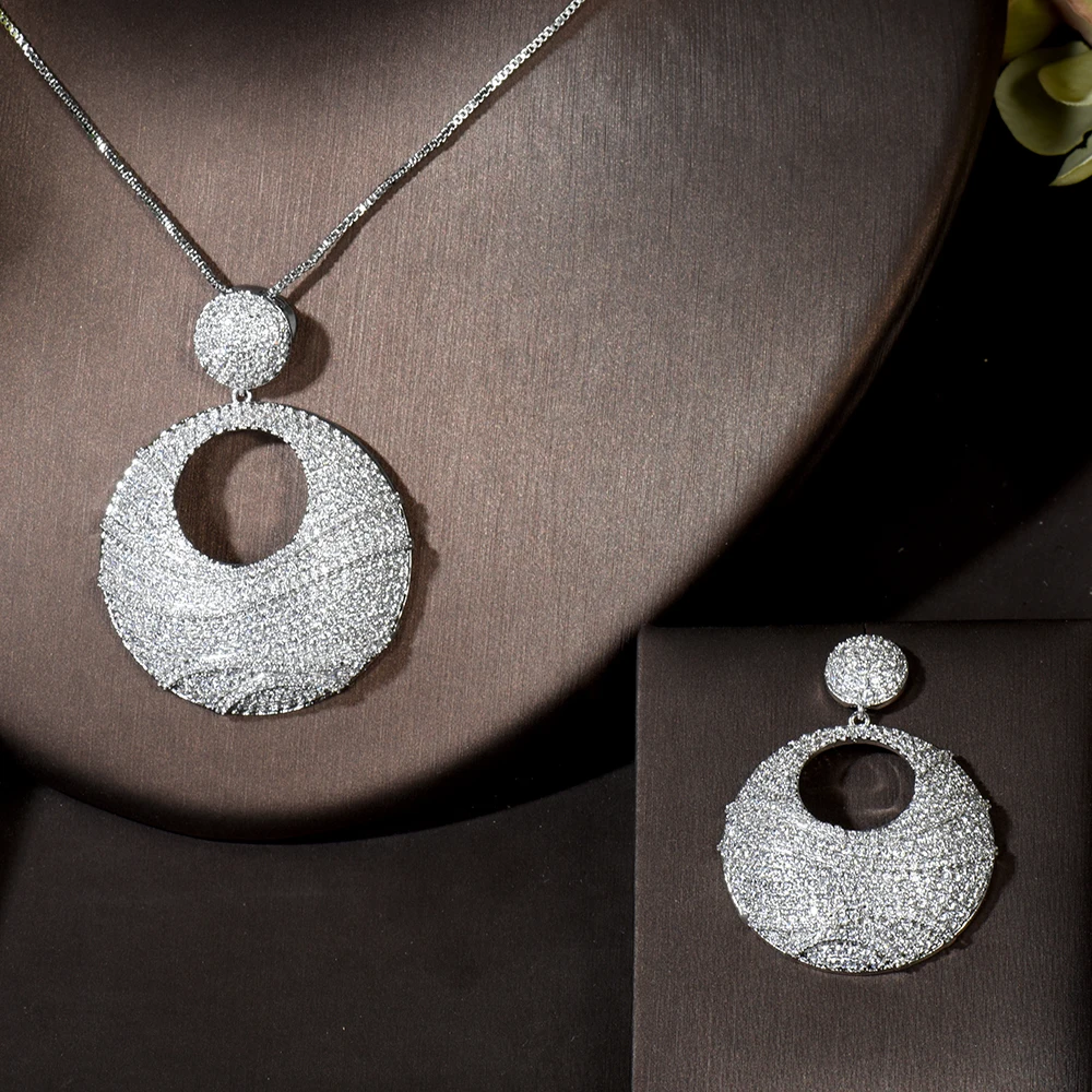 Набор украшений HIBRIDE Dubai с белыми кристаллами свадебный подарок нигерийские