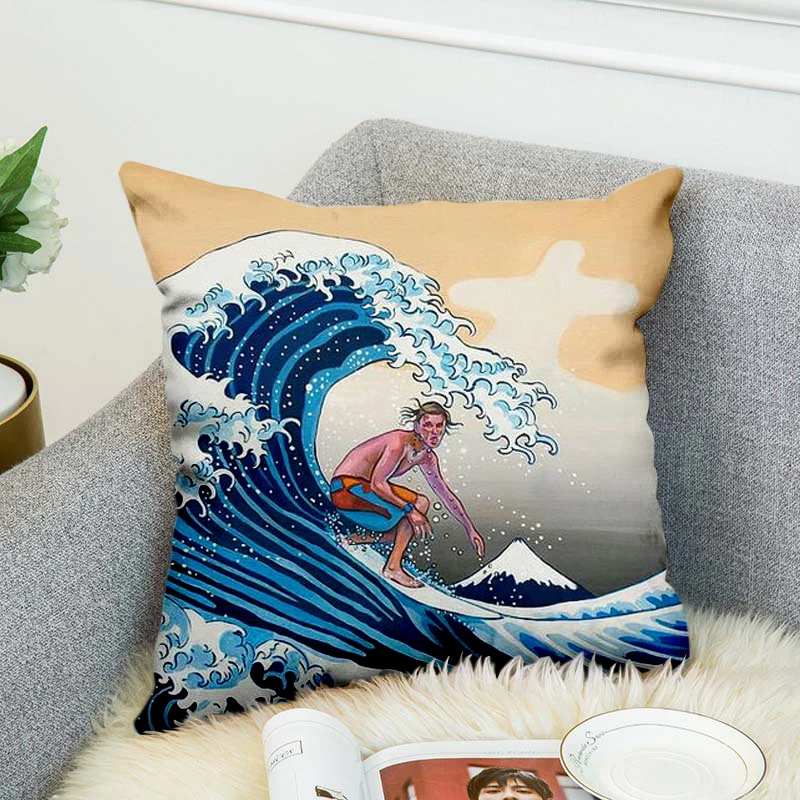 

Japanese Famous Paintings The Great Wave High Grade Decorative Pillow Case Car Home Sofa Cushion Cover 3D Digital Print style-6