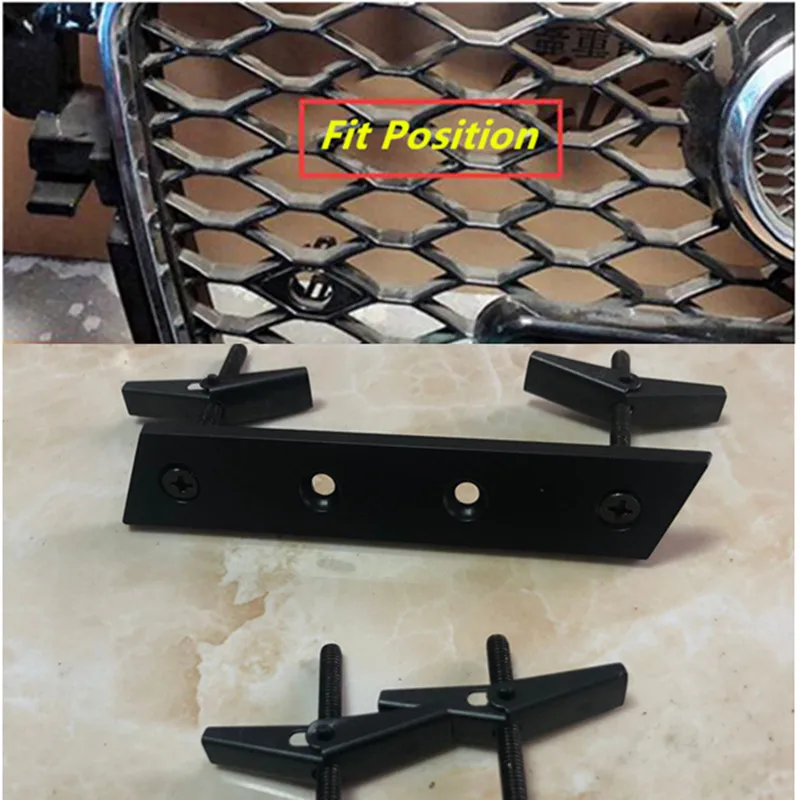 Кронштейн для решетки радиатора Audi блестящий черный кронштейн с логотипом