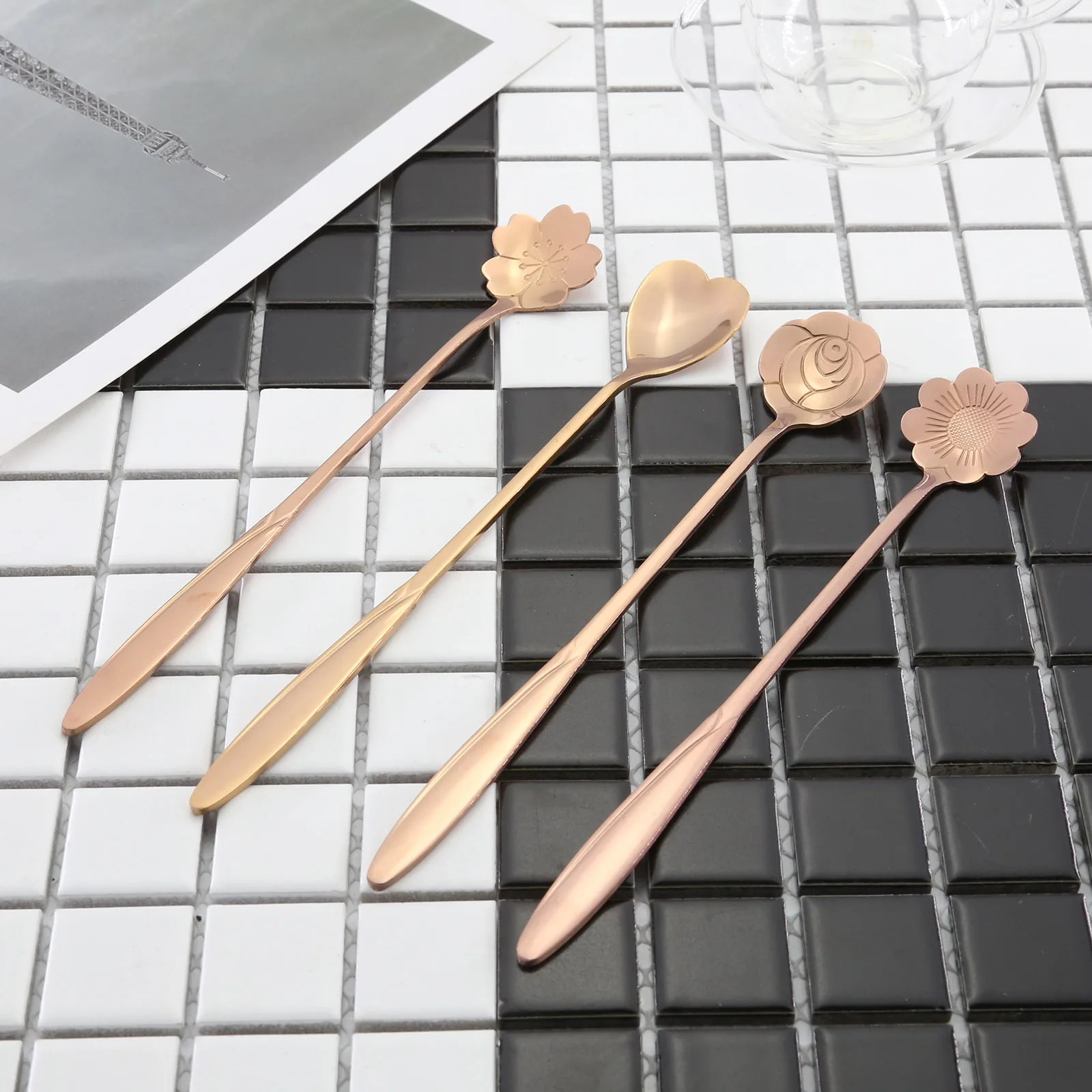 4 шт. набор из нержавеющей стали для любителей вишни мерные ложки чая кофе молока