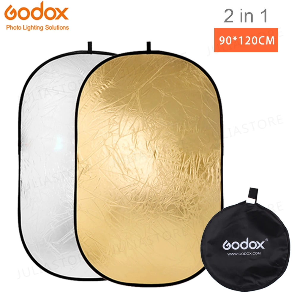 

Godox 35" * 47" 90 x 120cm 2 in 1 Portable Collapsible Light Oval Photography Reflector for Studio Multi Photo Disc Diffuers