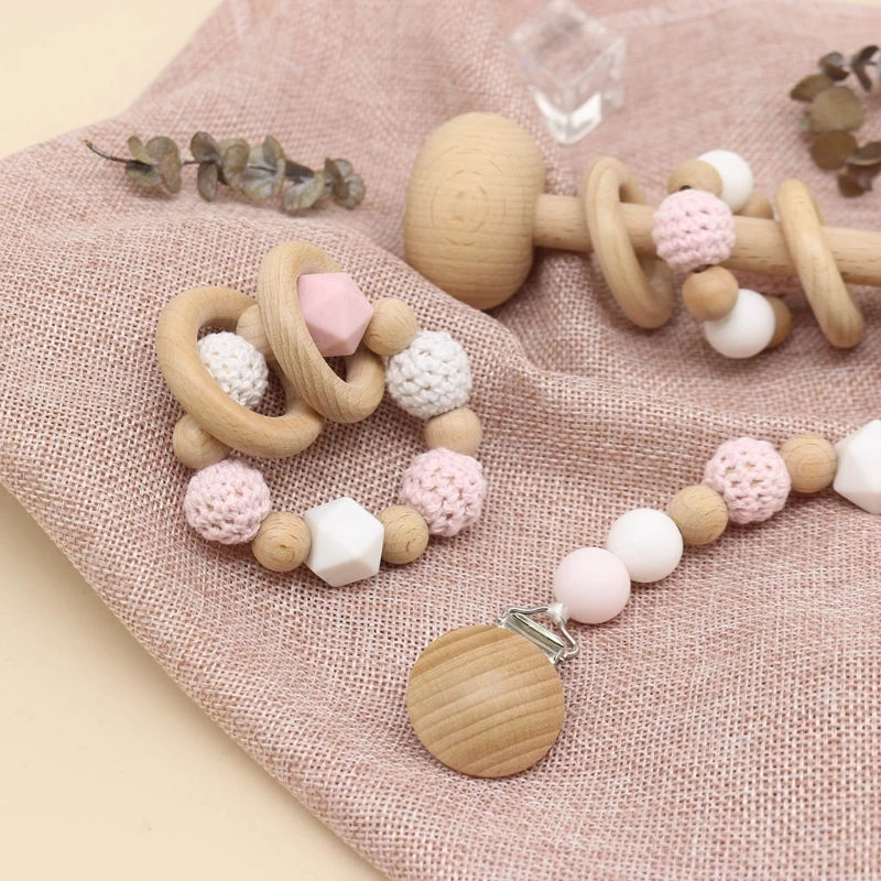 

1 Set Baby Pacifier Clip Chain Dummy Holder Bracelet Teething Soother Molar Toy