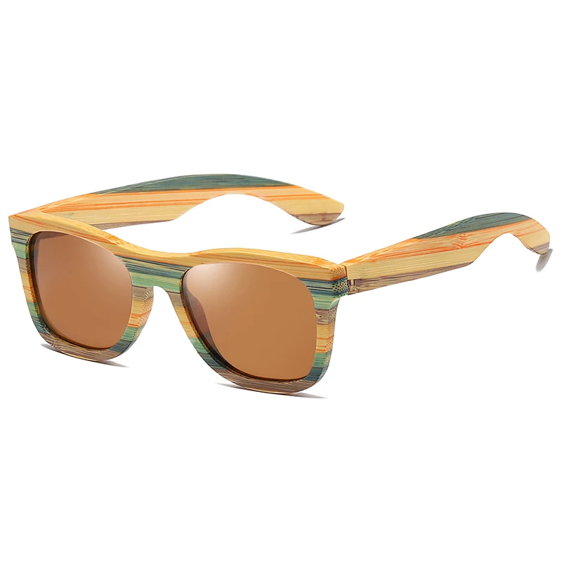 

EZREAL Skateboard Bamboo Polarized Handmade Natural Wooden Sunglasses 1725