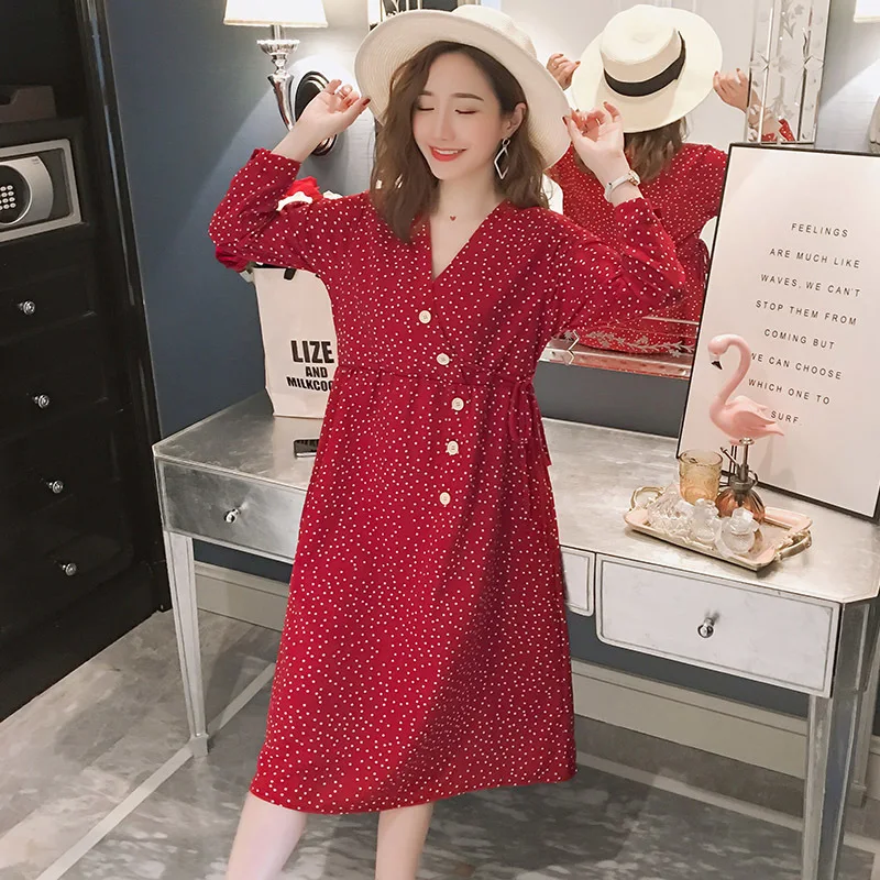 Весенняя юбка для Матери платья с длинным рукавом грудного вскармливания ранней