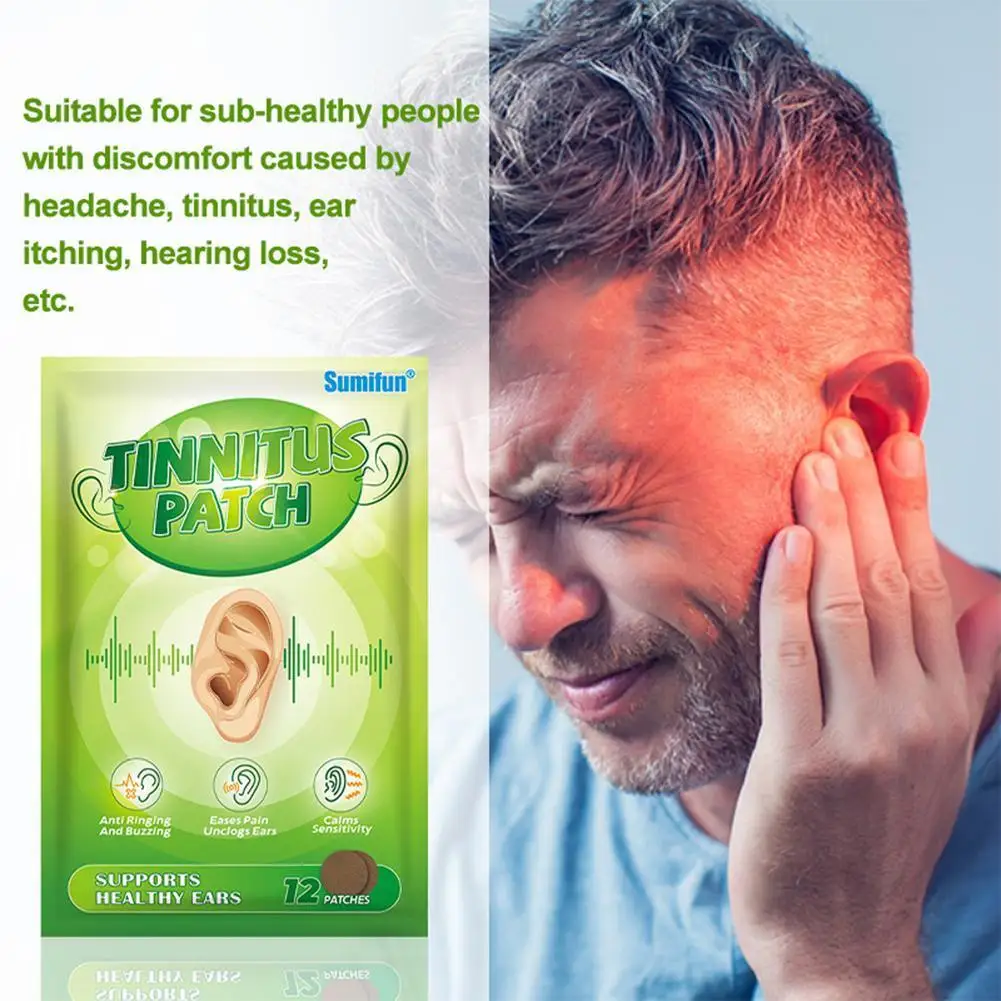 

12Pcs New Herbal Tinnitus Patch Prevent Hearing Loss Ear Deafness Treat Sticker Ears Tingle Pain Relief Medical Plaster
