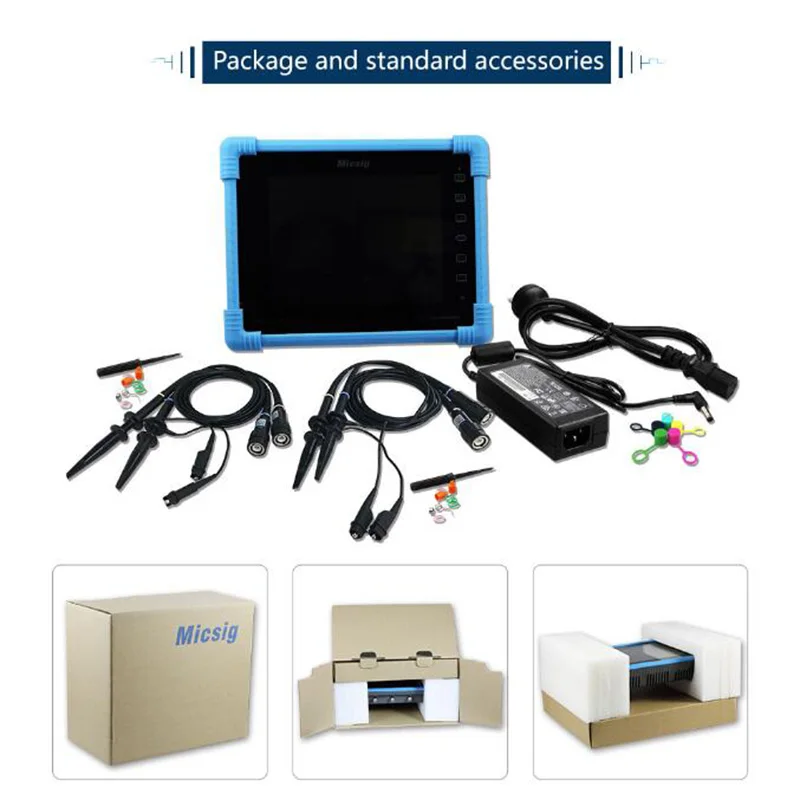 Micsig Digital Tablet Oscilloscope TO1102 100MHz 4CH 28Mpts Automotive diagnostic touchscreen digital-oscilloscope sales | Инструменты