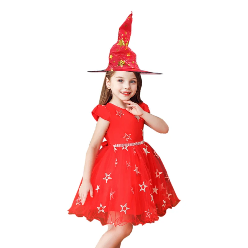 Маскарадные вечерние юбка-пачка для принцесс платье на Хэллоуин девочек ведьмы с