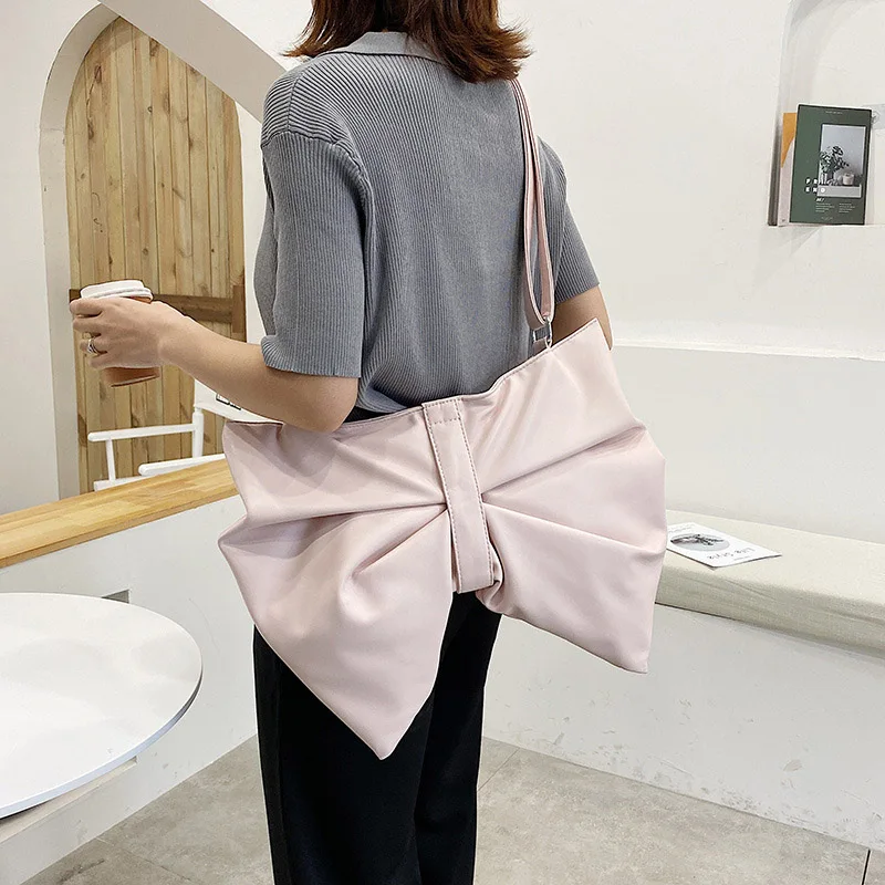 

Big Bow Crossbody Bags For Women Fashion Soft Leather Shoulder Handbag Elegant Female Casual Totes Bag Purses Bolsa Feminina